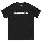 The text "INTROVERT AF" in a white, bubbly font with a light blue outline, set against a black background.